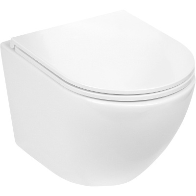 Унитаз с инсталляцией WeltWasser BAMBERG 545+MERZBACH 043 GL-WT+BAMBERG BL белый/кнопка черная, безободковый, с крышкой микролифт, слив торнадо