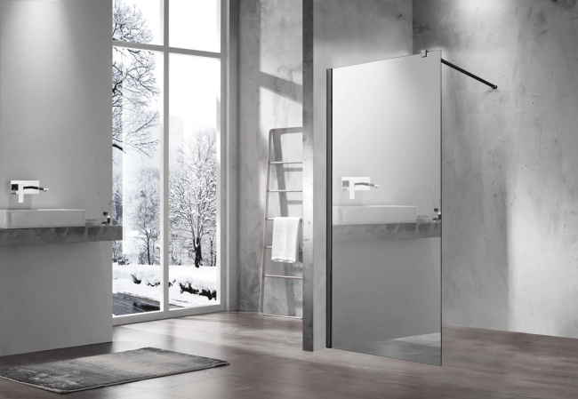 Vincea Walk-In VSW-1H900MRB, 900x2000, черный матовый, стекло зеркальное