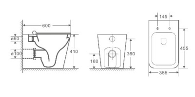 Комплект унитаза WeltWasser AMBERG 404 + GELBACH 002 GL-WT + AMBERG RD-BL кнопка черная
