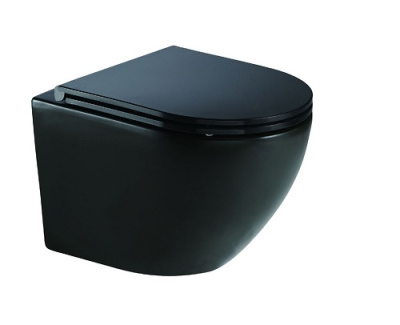 Унитаз с инсталляцией WeltWasser AMBERG 497+MERZBACH 041 XL MT-BL+AMBERG RD-CR черный матовый/кнопка хром