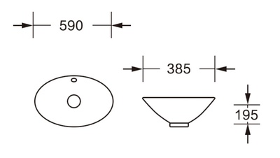 Ceruttispa CR7027 накладная, белая, лодочка, с переливом 590х385х195