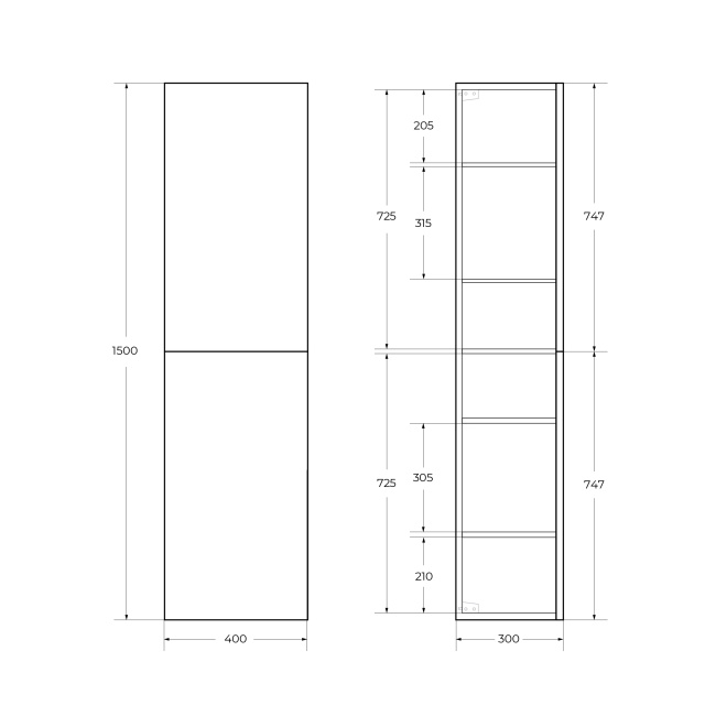 BelBagno DUE-1500-2A-SC-RN-P Rovere Nature