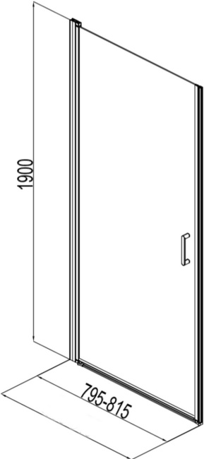 Aquanet Cinetic AE12-N-80H190U-CT 800, прозрачное стекло