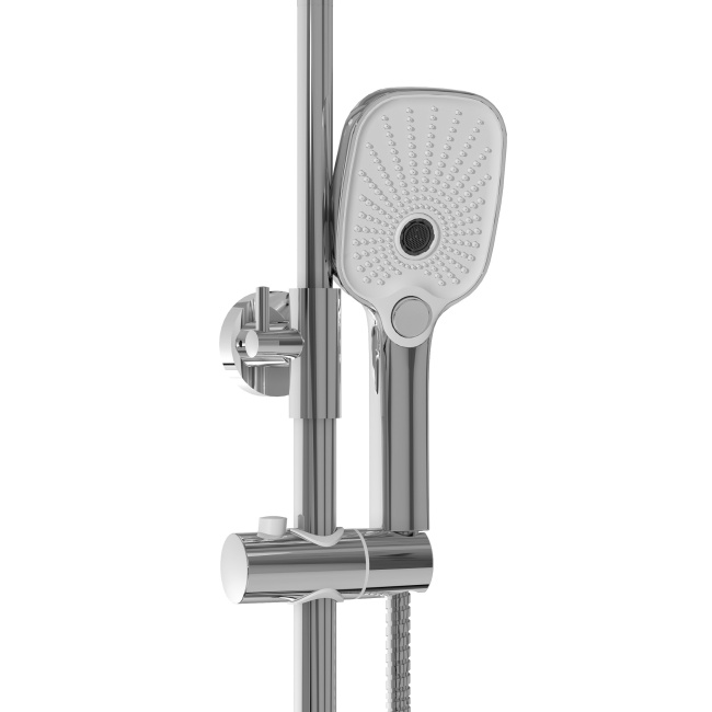 Grossman Pragma 500.K35.03.100 с верхним душем, ручной лейкой и смесителем, хром глянцевый