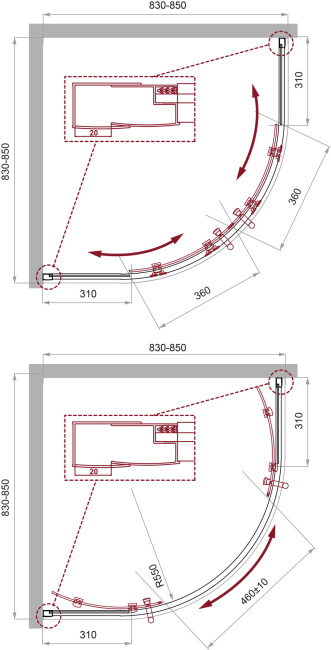 BelBagno UNO-195-R-2-85-C-Cr без поддона