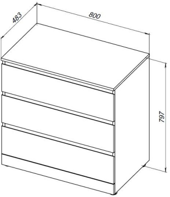 Aquanet Сканди 800x480 Дуб эдгрейн (3 ящика)
