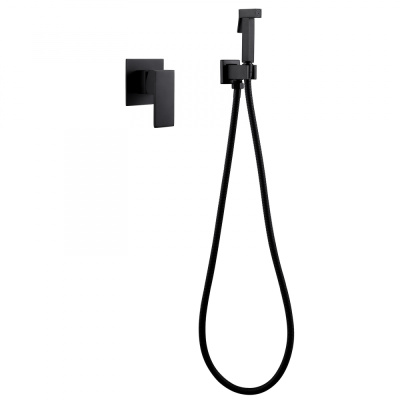 ABBER Daheim AF8225B с гигиеническим душем, черный матовый